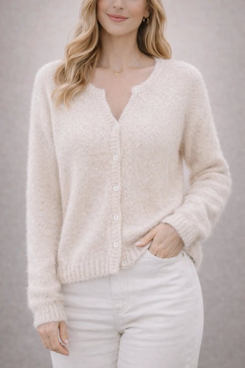 Cardigan en maille touche cachemire