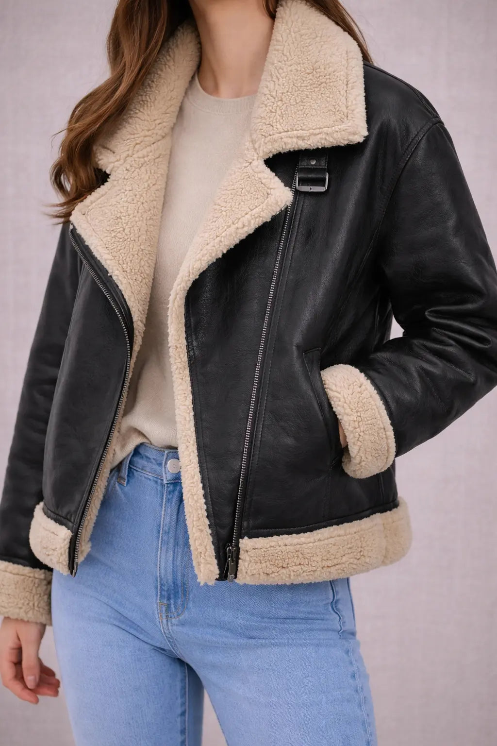 Veste aviateur en similicuir