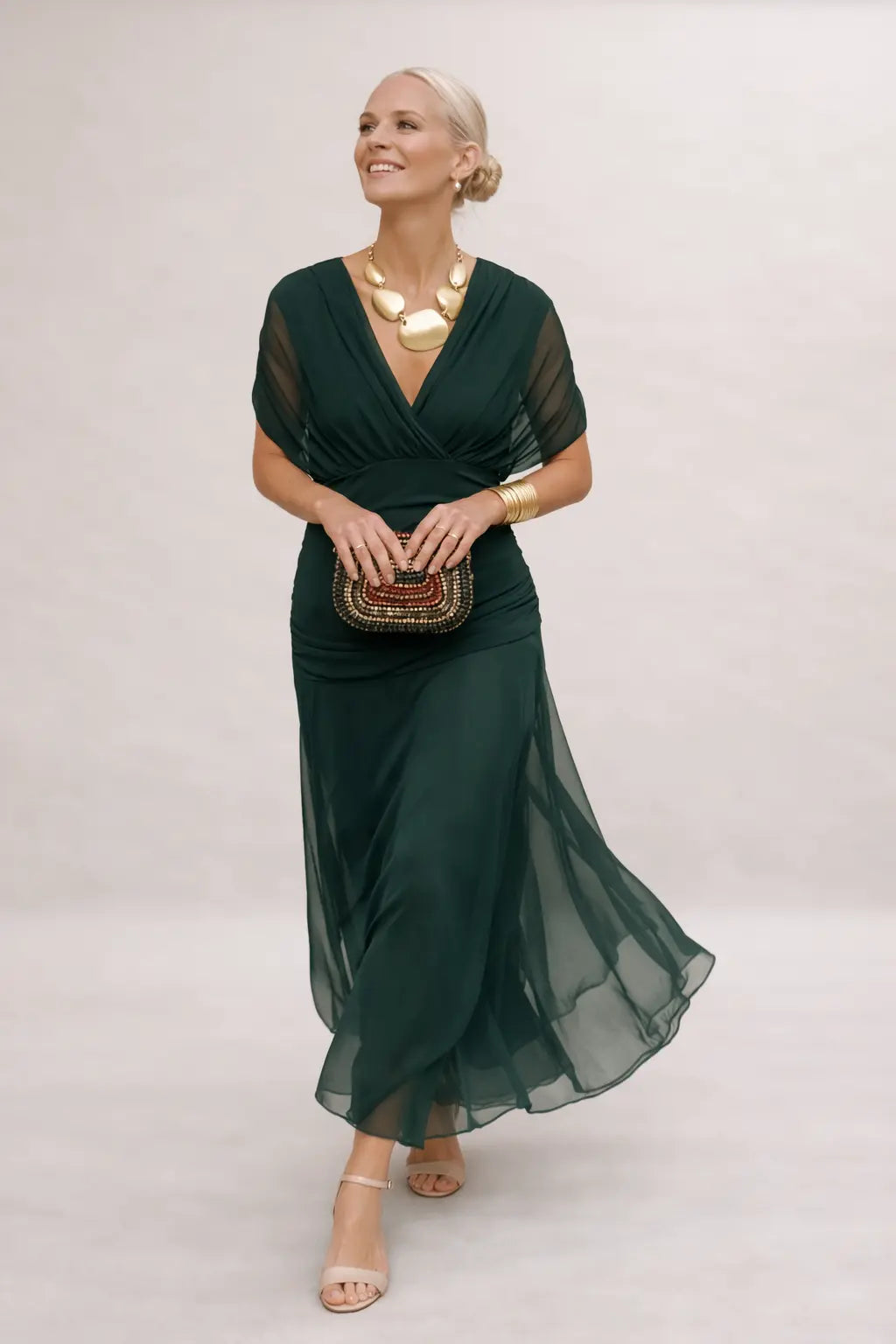 Louise | Robe Maxi de Fête Élégante à Col V