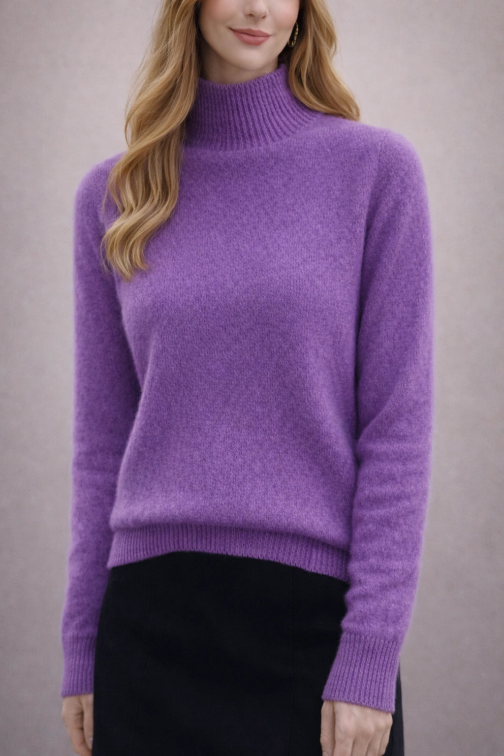 Pull col montant en maille douce