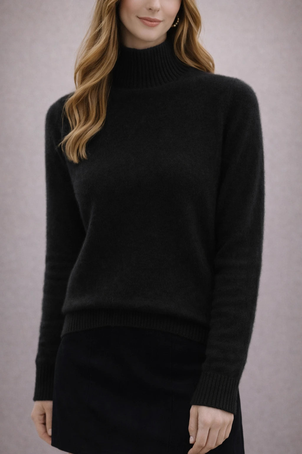 Pull col montant en maille douce