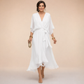 Monica | Robe en mousseline à col en V